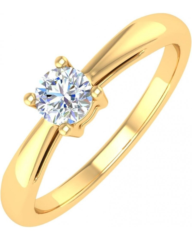 1/5 Carat 4-Prong Set Diamond Solitaire Engagement Ring Band in 10K Gold Yellow Gold $93.60 Rings