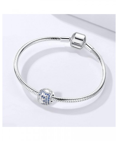 Dog Paw Print Charm Doggy Animal Pet Bone Bule CZ Bead for Pandora Bracelet Necklace $8.99 Bracelets