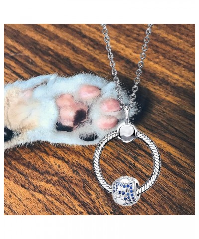 Dog Paw Print Charm Doggy Animal Pet Bone Bule CZ Bead for Pandora Bracelet Necklace $8.99 Bracelets