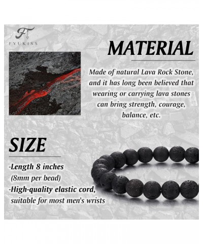 Gifts for Dad | Grandpa | Uncle | Son | Grandson | Brother | Husband | Boyfriend - Natural Healing Lava Rock Stone/Tiger Eye ...