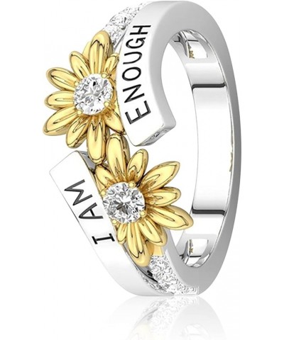 Funky Rings for Women Set with Diamond Bicolor E-NOUGH Ring for You Daisy AM English Fashion Good I Rings Rose Knot Ring (as ...