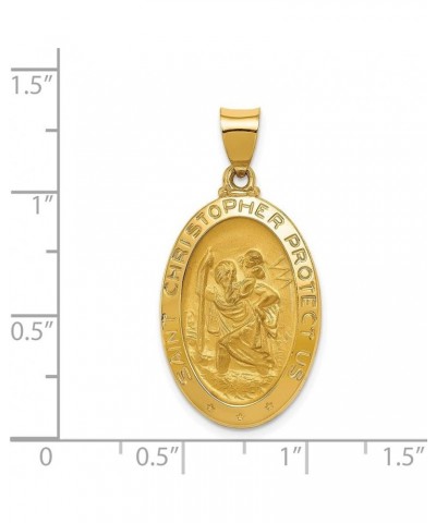 14k Yellow Gold Polished and Satin St. Christopher Medal Pendant Fine Jewelry for Women (L- 33.5 mm W- 17 mm) $112.08 Pendants