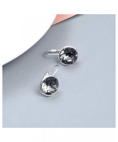 Sterling Silver Bella Earrings Embellished with Crystals from Austria, Hypoallergenic Pierced Leverback Cushion Cut Earrings,...