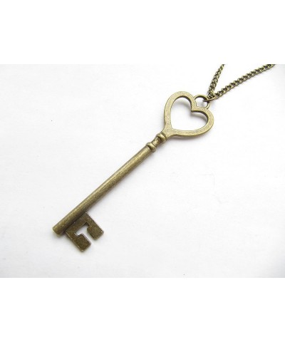 Large Skeleton Key Necklace, Skeleton Key,Owl Key,Heart Key, Ornate Victorian Style, Crown Necklace, Long Necklace Heart Skel...