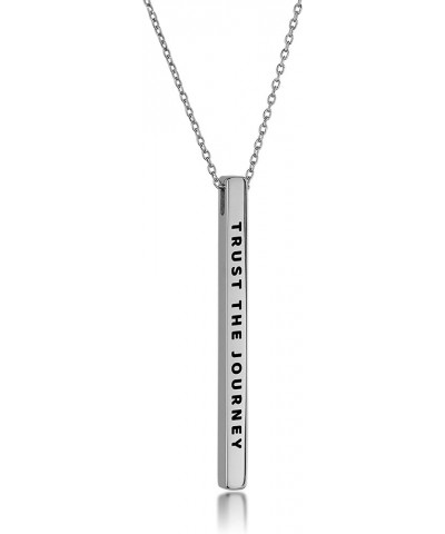 Inspirational Mantra Necklace, 42mm x 3mm Vertical Bar Pendant Jewelry, 316L Surgical Stainless Steel - NOT a Breathing Devic...