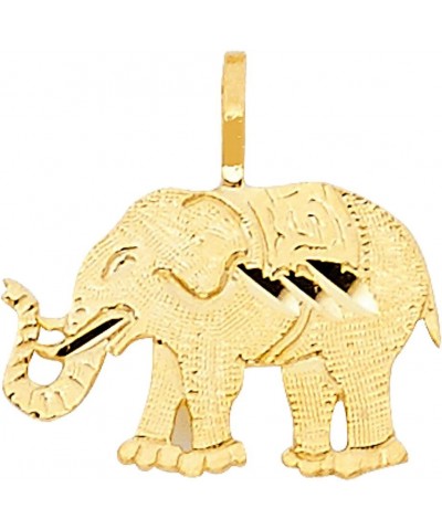 14K Yellow Gold Elephant Charm Pendant with 1.2mm Singapore Chain Necklace 22.0 Inches $52.80 Necklaces