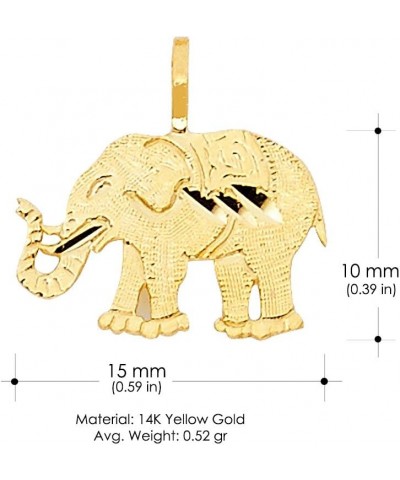 14K Yellow Gold Elephant Charm Pendant with 1.2mm Singapore Chain Necklace 22.0 Inches $52.80 Necklaces