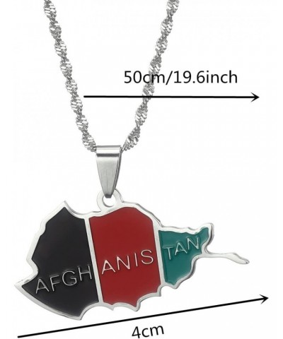 Enamel Afghanistan Map Flag Pendant Necklaces For Women Men Afghan Maps Stainless Steel Birthday Jewelry $8.52 Necklaces