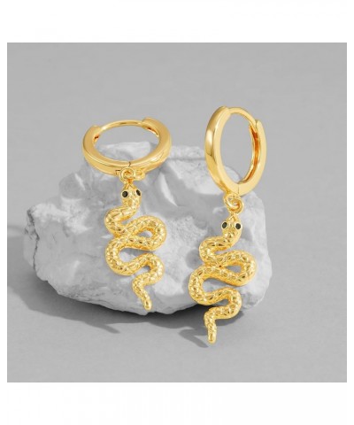 Dainty Gold Dangle Earrings 14K Gold Plated Simple Cute Ankh Cross Hoop Huggie Earring Jewelry for Women Python $10.58 Earrings