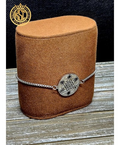 The Metatron's Cube + 72 names of God kabbalah King Solomon seal Coin Bracelet Silver $17.05 Bracelets