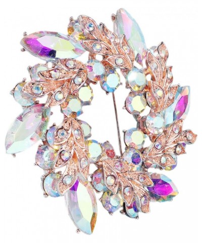 Bride Wedding Brooch Clothes Pin Brooches for Women Wedding Jewelry for Women Rhinestone Brooch Pin Floral Wreath Pin Brooch ...