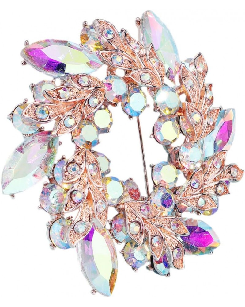 Bride Wedding Brooch Clothes Pin Brooches for Women Wedding Jewelry for Women Rhinestone Brooch Pin Floral Wreath Pin Brooch ...