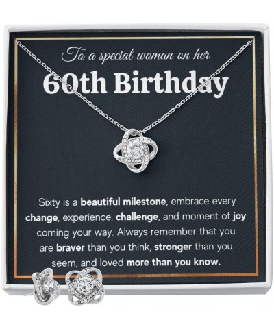 60th Birthday Gifts For Women, Gifts Ideas For 60 Year Old Woman, Happy 60 and Fabulous Necklace with Message Card and Gift B...