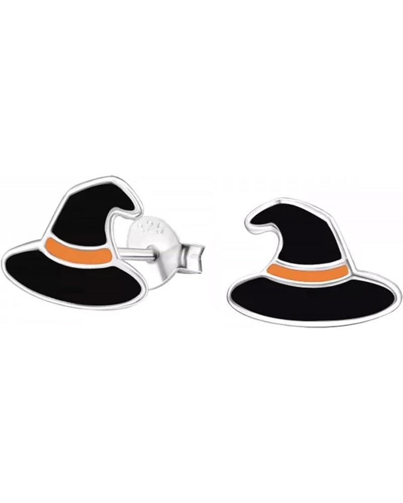 Halloween .925 Sterling Silver Tiny Stud Earrings (Hypoallergenic) Witch Hat $9.85 Earrings