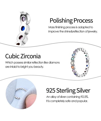 Silver Ring 925 Silver Rings for Women Colorful Cubic Zirconia Ring Wide Set Ring for Women Fashion Ring as Gift Ring Sterlin...