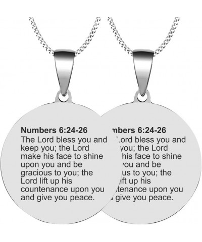 2PCS Custom Personalized Engraved Bible Verse For Birthdays Stainless Steel Jewelry Pendant Necklace Chain Numbers 6:24-26 2X...