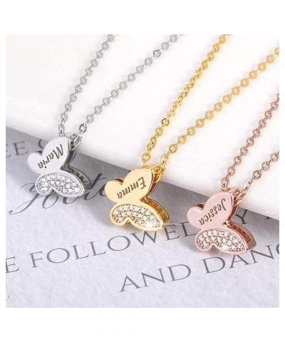 Custom Name Butterfly Necklace for Women, Gold/silver/rose Gold Plated Butterfly Necklace Simple Butterfly Charm Necklaces Je...