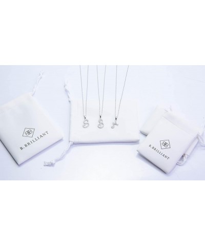 Sterling Silver Cubic Zirconia Alphabet Letter Name Personalized Pendant CZ Initial Necklace for Women Girls T $16.49 Necklaces