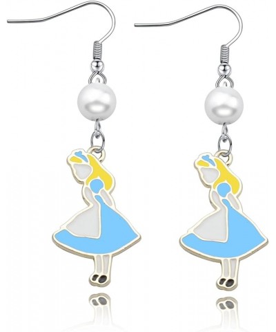 NC Alice Earrings for Women Girls Alice Pendant Earrings Alice Fans Gift Birthday Gifts for Girlfriend Blue $8.26 Earrings