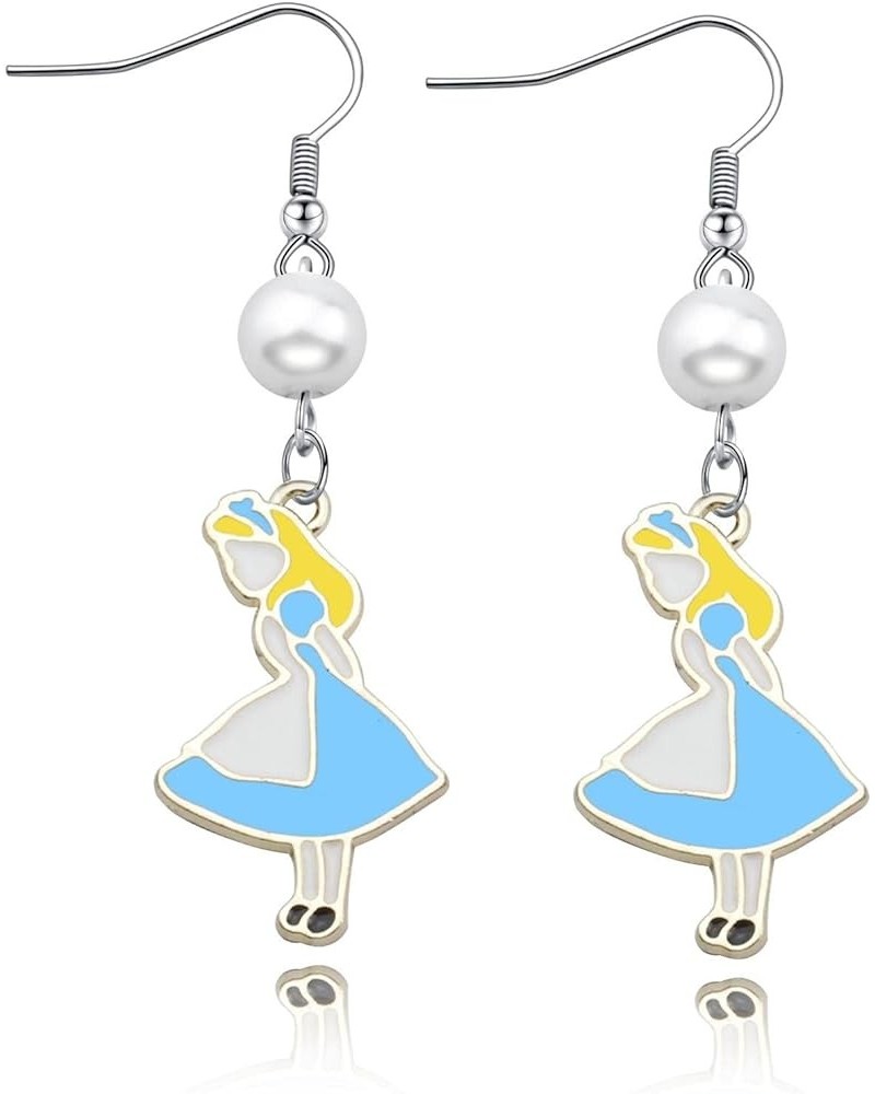 NC Alice Earrings for Women Girls Alice Pendant Earrings Alice Fans Gift Birthday Gifts for Girlfriend Blue $8.26 Earrings