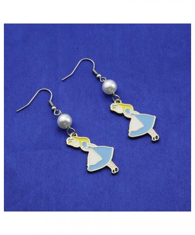 NC Alice Earrings for Women Girls Alice Pendant Earrings Alice Fans Gift Birthday Gifts for Girlfriend Blue $8.26 Earrings