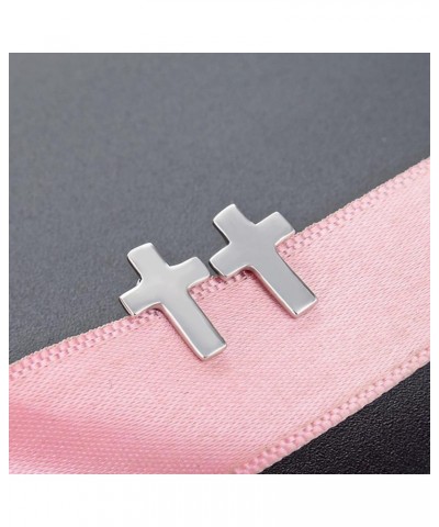 3 Pairs Women Men Cross Stud Earrings Black Gold Silver Stainless Steel Earrings Set Gold+Silver+Black $5.19 Earrings