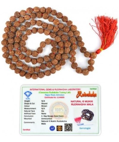 Certified Original Nepali 108+1 Rudraksha Mala for Wearing and Japa Mala 6 Mukhi Rudraksha Mala $13.05 Necklaces