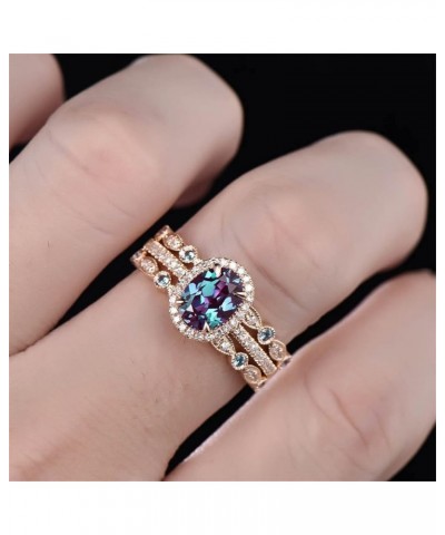 3Pcs Lady Engagement Rings Sets Three in One Elegant Jewelry Sapphire Inlaid Zircon Promise Ring for Her (A, 8) A 11 $5.46 Rings