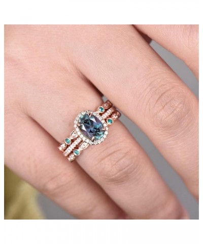 3Pcs Lady Engagement Rings Sets Three in One Elegant Jewelry Sapphire Inlaid Zircon Promise Ring for Her (A, 8) A 11 $5.46 Rings