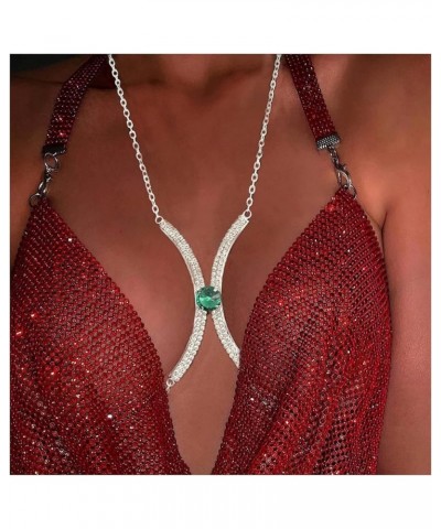 Rhinestone Chest Bracket Bras Chain Body Jewelry Sexy Bikini Crystal Body Chain Rhinestone Bra Underwear Body Chain for Women...