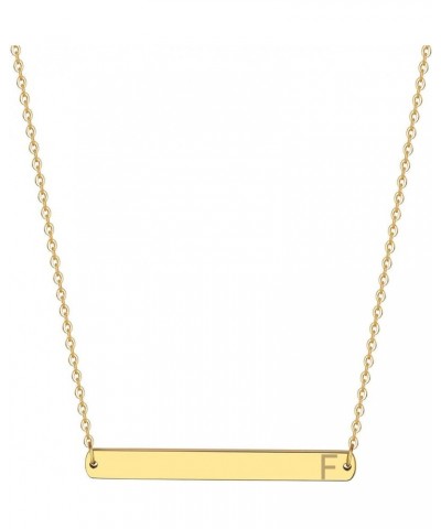 Gold Silver Rose Gold Horizontal Bar Necklace Stainless Steel 18K Gold Plated Bar Necklace Ladies Adjustable Chain golden-F $...