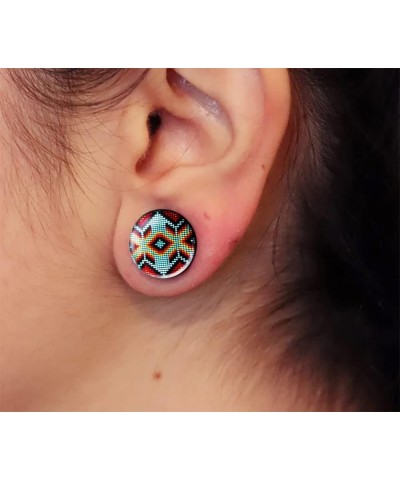 Attractive Micro Lego blocks Logo Internally Threaded Black Acrylic Double Flared Tunnel Ear Plugs - Sold by Piece 16.0 Milli...