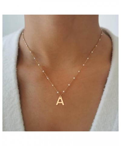 Gold Initial Necklace for Women - Gold Jewelry for Women, Gold Letter Beaded Necklace for Women Trendy, Gold Choker Necklace ...