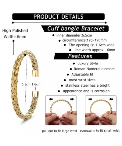 3pcs/set Classical Handmade Braiding Bracelet Hip Hop Men Pave CZ Leopard Head Roman Numeral Bracelet Stainless Steel Jewelry...