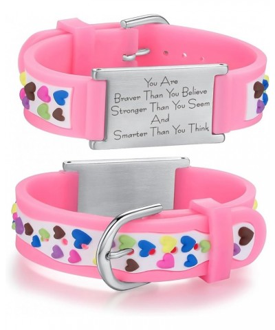 you are braver than you believe bracelets Cartoon Quotes Bracelets Great Inspirational Gift from Mom Dad Pink Heart $8.40 Bra...