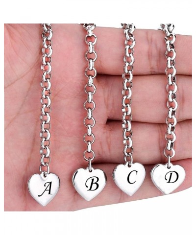 Stainless Steel Initial Alphabet 26 Letter Charms Chain Link Bracelet,Gifts for Women/Girls/Friends. M $9.17 Bracelets