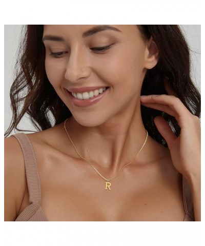 14K Gold Initial Letter Necklaces for Women Girls - Name Necklace Trendy Cute Personalized Tag Pendant Necklace - Gold Plated...