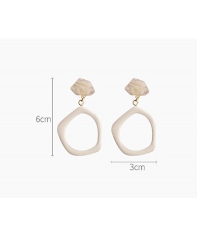 Acrylic Earrings Cute Statement Geometric Earrings Hoop Resin Acetate Dangle Earrings Fashion Jewelry For Women Girls white $...