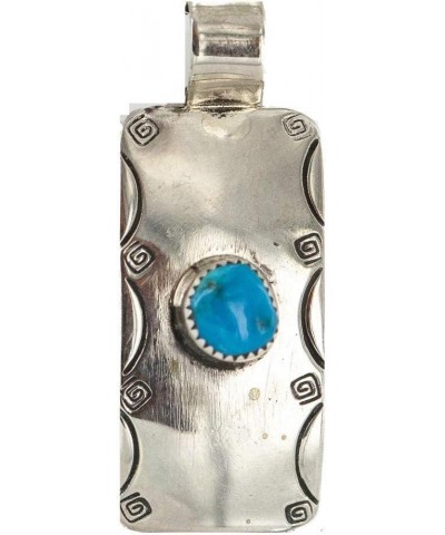 Certified Navajo Nickel Natural Turquoise Native American Pendant 13167-4 Made By Loma Siiva $72.16 Necklaces