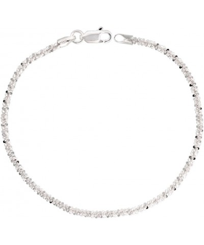 Sterling Silver Sparkle Rock Chain Necklaces & Bracelets 2.3mm Diamond Cut Nickel Free Italy, 7-30 inch 7.0 Inches $9.74 Brac...