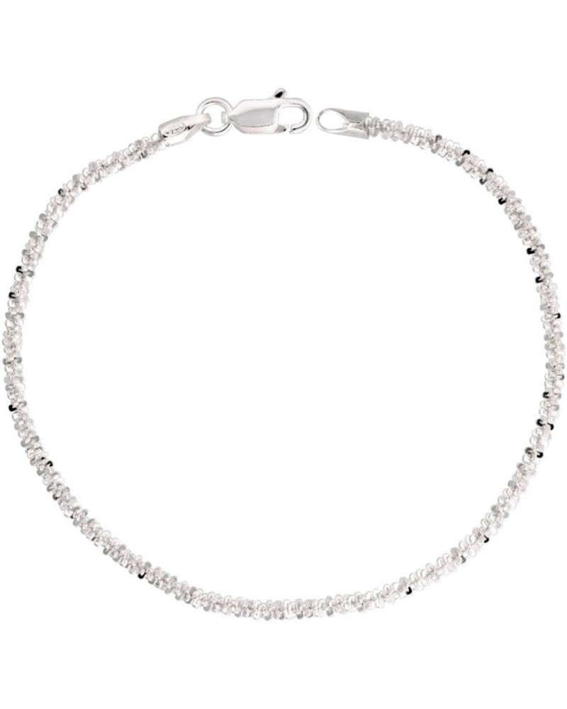 Sterling Silver Sparkle Rock Chain Necklaces & Bracelets 2.3mm Diamond Cut Nickel Free Italy, 7-30 inch 7.0 Inches $9.74 Brac...