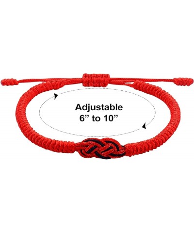 Adjustable Matching Tibetan Red String Bracelets Good Luck Knot Wristband for Women Men Couples Friends Family Long Distance ...