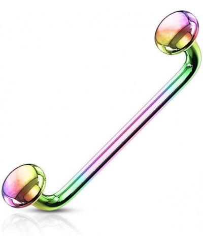 Flat Disc Ends 90 Degree Bent Staple Barbells for Surface and Snake Eye Tongue Piercings Multicolor $7.62 Body Jewelry