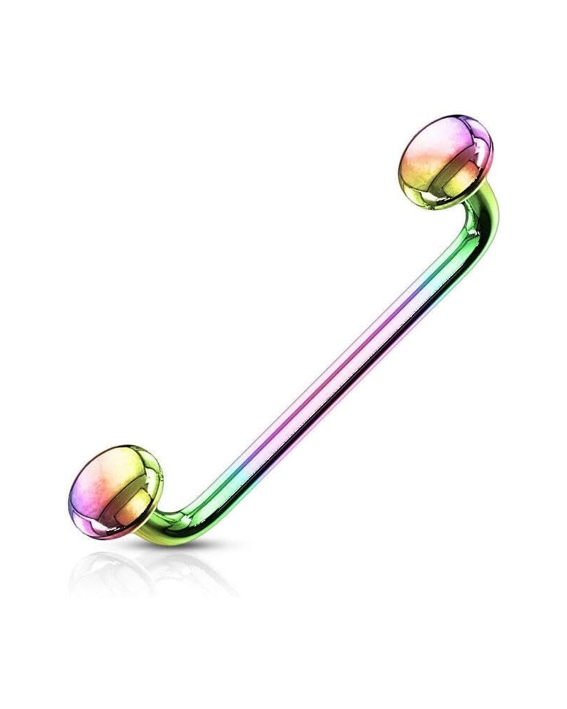 Flat Disc Ends 90 Degree Bent Staple Barbells for Surface and Snake Eye Tongue Piercings Multicolor $7.62 Body Jewelry