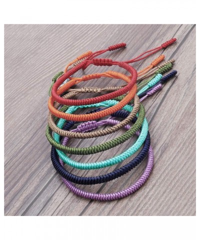 Bracelets 1Pc Unisex Fashion Jewelry Gift Good Luck Handmade Rope Braided Bracelet Bangle - Orange $4.69 Bracelets