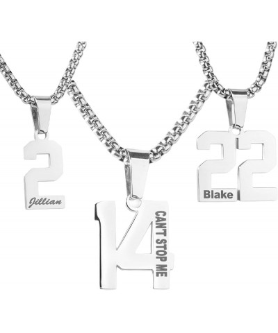 Custom Engraved Number Necklace - Personalized Stainless Steel Sports Chains 41 $35.74 Necklaces