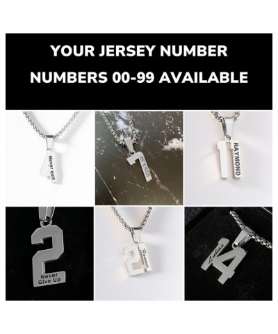 Custom Engraved Number Necklace - Personalized Stainless Steel Sports Chains 41 $35.74 Necklaces