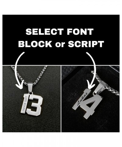 Custom Engraved Number Necklace - Personalized Stainless Steel Sports Chains 41 $35.74 Necklaces