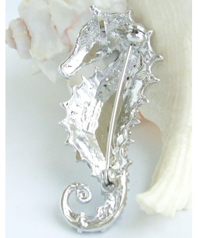 Sindary 2.16" Rhinestone Crystal Seahorse Brooch Pin Pendant BZ2254 Silver-Tone Pink $10.41 Brooches & Pins