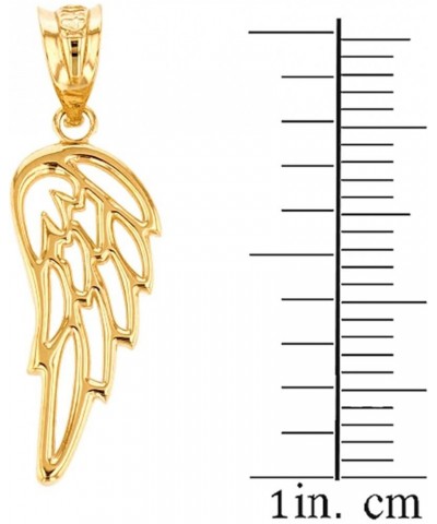 14K Yellow, White, Rose Gold Guardian Angel Single Filigree Wing Charm Pendant - Choice of Metal 14K Yellow Gold $59.39 Neckl...